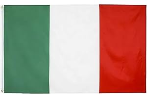 LONGIVIA Drapeau Italie 150x90 cm avec 2 Oeillets Métalliques Haute Qualité Drapeau Italien Tissus pour Exterieur et Hampe - Italian Flag - Bandiera Italiana Grande…