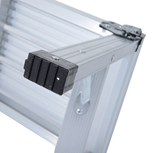 Homcom Arbeitsplattform Alu Trittbank Trittleiter Arbeitsbühne Gerüstleiter Werkstatt klappbar - 7