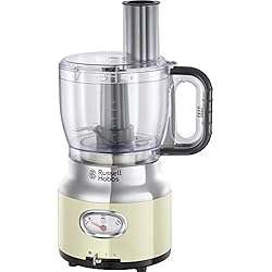 Russell Hobbs 25182-56 Robot Cuisine Multifonction 2,3L Retro, Hâche, Mixe, Tranche, Râpe, Compatible Lave-Vaisselle, Design Vintage - Crème