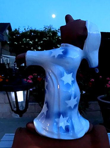 Schlafwandler XL, im Sternenhemd mit Solarlaterne, 58 cm hoch Firstfigur Dachschmuck - 4