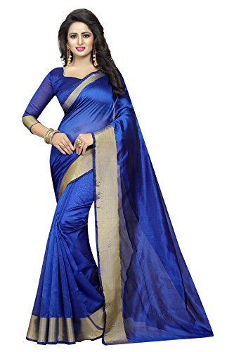 Indian Ethnic Bollywood Designer Women Sari Wedding Party Wear Saree with Unstitched Blouse (Green & Blue)