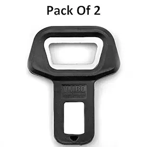 HOME CUBE Universal Metal Seat Belt Alarm Stopper Buckle/Bottle Opener Replacement Kit (Black) - Set Of 2