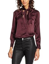 Stefanel Camicia Satin Unito, Camisa para Mujer
