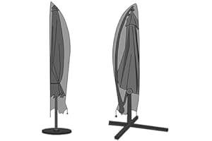 UCARE Garden Umbrella Cover Waterproof Parasol Cover Patio Banana Umbrella Cover with Zipper for 9ft-13ft Cantilever Outdoor Market Umbrellas Cover Black (80.7 * 22.4 * 18.9 * 9.8in)