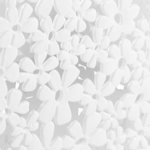 mDesign Mülleimer mit kleinen Löchern – ideal als Abfalleimer oder als einfacher Papierkorb – robuster Kunststoff – für Küche, Bad und Büro – modernes Design und 5,6 Liter Volumen – Farbe: weiß - 3