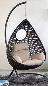 ART GHAR Outdoor | Indoor Balcony | Garden | Patio Hanging Swing Chair (Color- Brown)