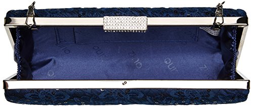 Quiz Womens Lace Sequin box Clutch Blue (Navy)