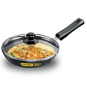 Hawkins Futura Hard Anodised Frying Pan with Glass Lid, 22cm