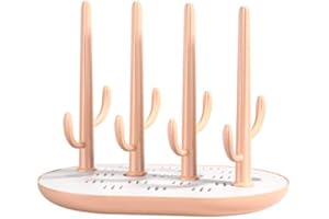 JUVEL Séchoir pour Biberons de Bébé Biberons Cactus Egouttoir Design Séchoir pour Bouteilles et Accessoires,Tétines et Accessoires Bébés Bouteilles/Égouttoir à Biberon/Séchoir/Égouttoir (Rose)