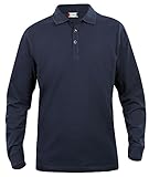 polo manga larga lacoste Piqué de algodón. Clique Clothing - Polo de Manga Larga para Hombre Camisa, algodón, Corte clásico, Peso Medio, 11 Colores, XS-5 X L Azul Azul Marino Oscuro Large