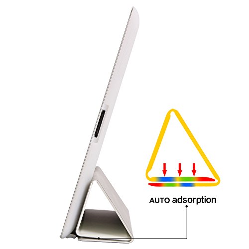 iPad 2 iPad 3 iPad 4 Hülle, DEENOR Rainbow Colour Series Smart Cover Transparent Back Cover Ultra Slim Light Weight Auto aufwachen / Schlaf Funktion Schutzhülle Hülle für Apple iPad 2 iPad 3 iPad 4. (Black and White) - 8