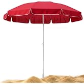 Deniz Plaj ve Balkon Şemsiyesi - Fiberglass Paslanmaz İskelet, Al&uuml;minyum G&ouml;vde, Canlı Renkler İ&ccedil; Dokumalı Kumaş Polyester ve 