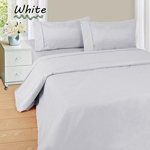Premium Hotel Grade 1-PC Duvet Cover/Quilt Cover 600-Thread-Count 100% Egyptian Cotton Solid/Plain Pattern (Queen, White) ~ Egyptian Park