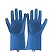 Produktbild Silikon Handschuhe mit Pinsel Hitzebeständig BPA frei Geschirrspülen Handschuhe Rutschfest Haushalt Werkzeug (Blau)