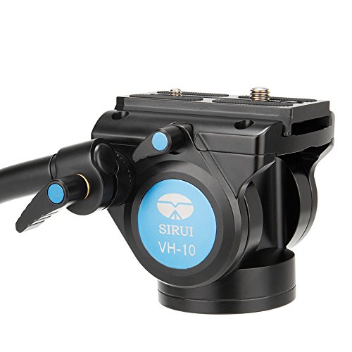 Sirui VH-10 Fluid Videoneiger/Videokopf mit Schnellwechselplatte 90mm (flache Basis, Arm verlngerbar, Aluminium) schwarz