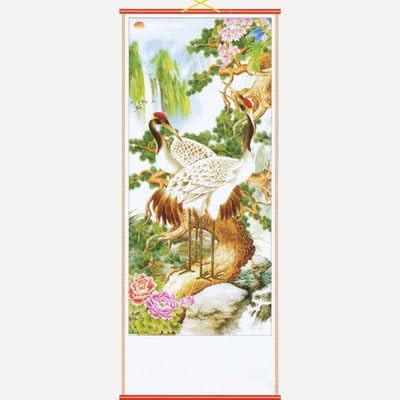 Cranes and Blossoms Chinese Scroll by Asia Dragon