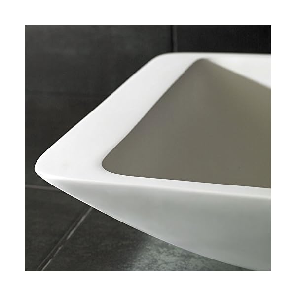 clickbasin Modern White Stone Resin Solid Surface Rectangle Bathroom Basin 560mm x 350mm NOVA Corian Sink - Image 6
