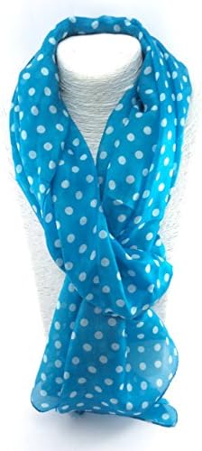 Ladies Silk Poka Dot Scarf (Turquoise)