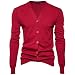 Produktbild Swallowuk Herren Strickjacke Vintage Herbst Winter Warm Slim Fit Strickpullover Männer Jacke Mantel Open Cardigan V-Ausschnitt Sweatshirt Outwear Knitwear (L, Rot)