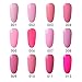 Beau Gel Soak off UV LED Gel Nail Polish, Cute Pink Colours Manicure Varnish Nail Salon Set Long Lasting Shiny Nail Art (6 bottles, 10ml each) #07