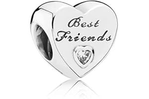 FGT Family Hearts Charms for Bracelets Necklaces Pendants Gift for Mum Daughter Granddaughter Auntie Dad Sister BFF Best Friends Family Valentine Mothers Day Anniversary Birthday Sterling Silver
