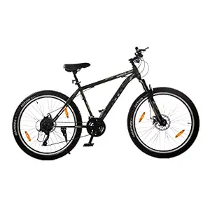 Caya Warrior Pro Cycle for Boy & Girl (12 yrs & Above) | 21 Speed Microshift Gearset Bike | Steel Frame: 18.5 Inches | Ideal Height: 4.8 ft | Dual Disk Brake & Front Suspension Bicycle(Green)