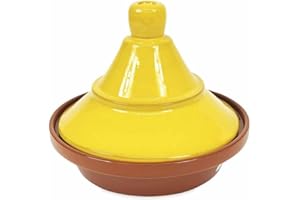 Verano Spanish Ceramics Selena Hand Dipped Glaze Large Tagine - Home Cooking Kitchen Restaurant Dining Décor Dishware Cookware Crockery Casserole Food Cooking Pot Serving Dish Gift - 27cm Yellow