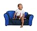 Rosenberry Rooms Fantasy Furniture Microsuede Wave Sofa, Navy/Blue