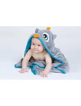 Owl Hooded Towel - Grey