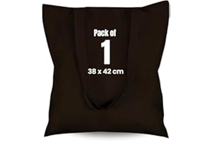 MINIMARG 100% Cotton Canvas Bags for Grocery, Plain Tote Bags to Decorate, eco-friendly Canvas Reusable blank Tote Bags made with Premium Quality Fabric - Size 38x42cm+65cm long Handle