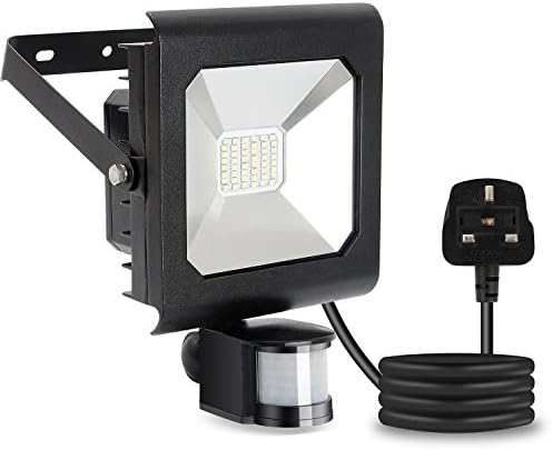 HTMART 30W LED Motion Sensor Lights,CRI>80 Daylight White,2500 lumens,LED Flood Lights,Security Lights,PIR Floodlight-Pack of 1
