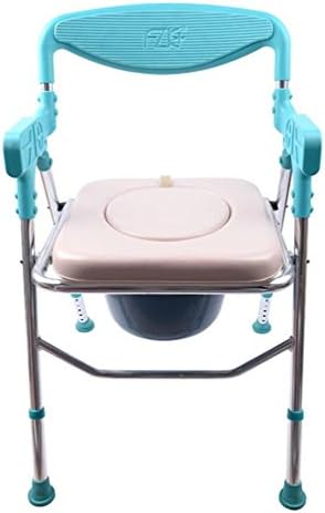 NEEDED Y Portable Folding Commode Chair Stainless Steel Home Anti-Skid Handrail Elderly Pregnant Women 'S Toilet Chair