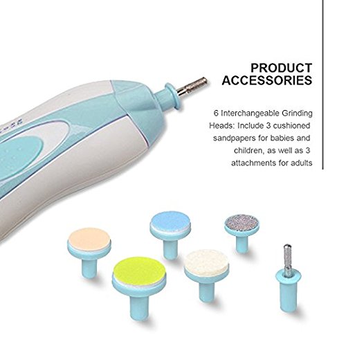 Baby Nail File, Safe Nail Clippers für Neugeborene oder Kleinkind Zehen und Fingernägel, Electric Pro Nail Trimmer Polnisch und Trim Kit - 2