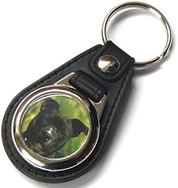 Moody Motorz STAFFORDSHIRE BULL TERRIER Dog Puppy Quality Leather and Chrome Keyring