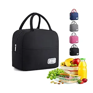 Insulated Lunch Bags for Women and Men, Reusable kids Lunch Bags, Waterproof Lunch Bag ,Multi-Pocket Lunch Bags for Work, Office, Picnic, Outdoor, School (Black)