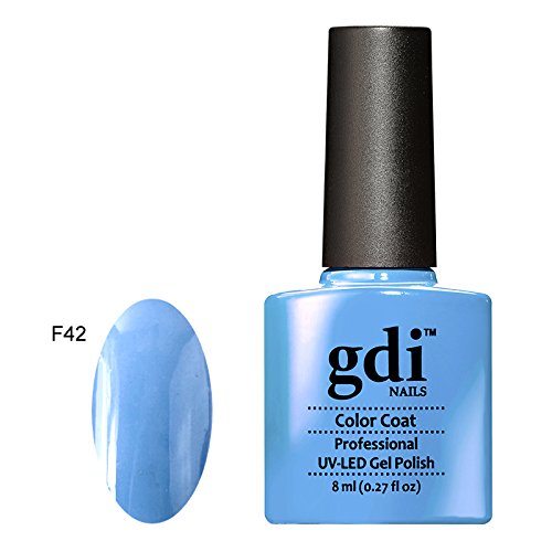 GDI Nails - F42 Wonderful Days - Mid Tone Subtle Sky Blue Shade - UV LED Soak Off Gel Nail Polish Varnish - Classic Range - 8ml