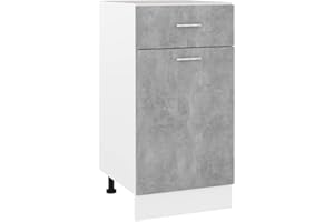 vidaXL Kitchen Cabinet Home Kitchen Equipment Indoor Furniture Appliance Storage Shelf Organiser Modern Cupboard Concrete Grey Engineered Wood