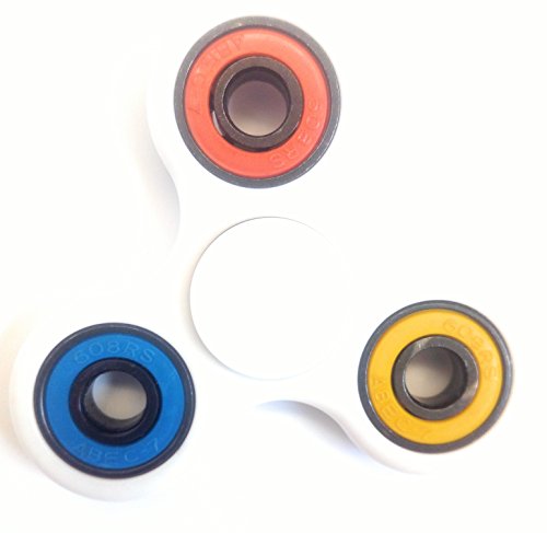 FIDGET HAND SPINNER TOY, DURABLE STRESS REDUCER (White)