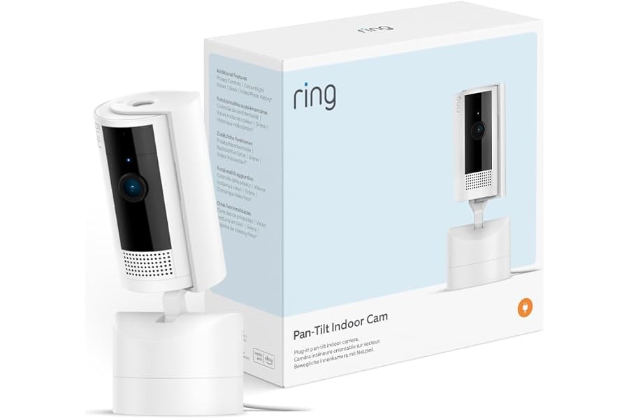 Cámara interior orientable Ring (Pan-Tilt Indoor Camera) | Cámara de seguridad con enchufe, para mascotas, orientable 360° en