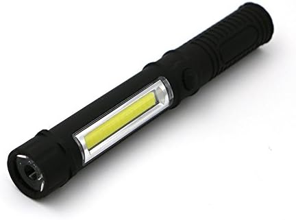 Nenfy - 10 COB LED Mini Pen Multifunction led Torch Flashlight Ultra Light Handle Work Spotlight Super Brightness Work Hand Torch Flashlight with the Bottom Magnet ( Color : Black )