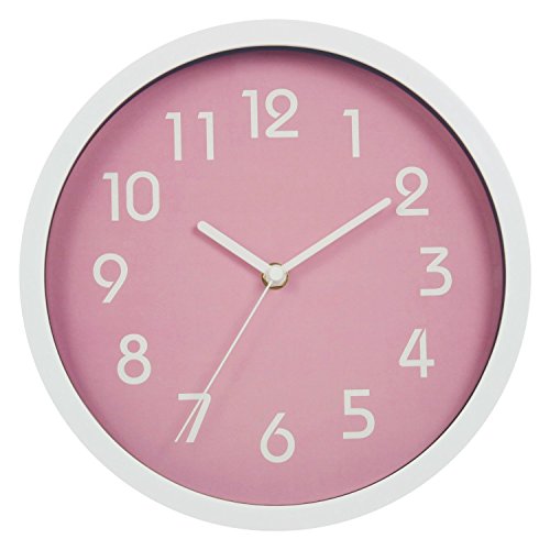 Binwo Geräuschlose Wanduhr (Pink)