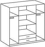Vier Einlegeböden Wimex Kleiderschrank/ Drehtürenschrank Rio, 2 Schubladen, (B/H/T) 180 x 197 x 58 cm, Weiß