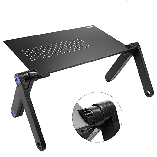 Homdox Einstellbare Laptop-Tisch Betttisch Notebook Lese Tisch aus Aluminium (Schwarz_2) - 5