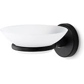 Alper Banyo Sabunluk Siyah, Duvar Tipi, Metal, Yapışkanlı ve Vidalı Montaj, 35 mm Oval Bantlı Banyo Aksesuarı