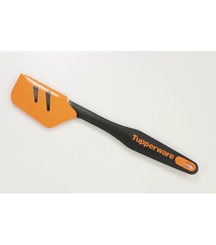 Tupperware Spatule Pâtisserie Silicone Noir/Orange – Grattoir Ergonomique D167