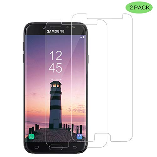 CNXUS [2-Pack] Cristal Templado para Samsung J7 2017, Protector de Pantalla Samsung J7 2017, Vidrio Templado con [2.5d Borde Redondo] [9H Dureza] [Fácil Instalación]