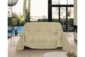 Luga TELO ARREDO MULTIUSO COPRITUTTO DIVANO FOULARD MATRIMONIALE 250x270cm (DTV-7 Beige Chiaro)