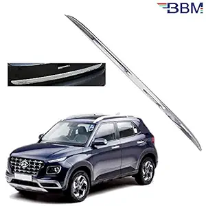 BBM Car Dicky Trim Garnish Diggi Silver Chrome Line Stainless Steel for Boot Show Compatible with Hyundai Venue, Model 2018 2019 2020 2021