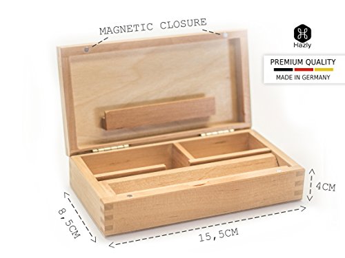Hazly Rolling Box – Jointbox – Premium Weed Qualitäts Humidor aus Holz – Massiv Echtholz Rolling Box | Made in Germany - 2
