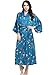 Produktbild ArtiDeco Damen Morgenmantel Maxi Lang Seide Satin Kimono Kleid Blüten Muster Kimono Bademantel Damen Lange Robe Blumen Schlafmantel Girl Pajama Party 135 cm Lang (Vögel)